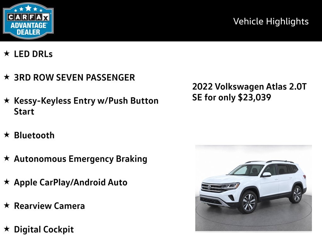Certified Used 2022 Pure White Volkswagen 2.0T SE image 4