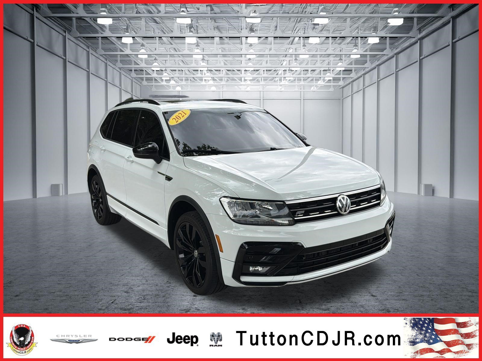 Used 2021 Pure White Volkswagen SE R-Line Black image 1