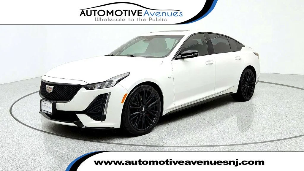 Used 2023 Crystal White Tricoat Cadillac 4dr Sedan Sport image 1