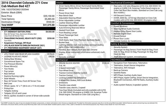 Used 2016 BLACK Chevrolet 4WD Z71 image 5