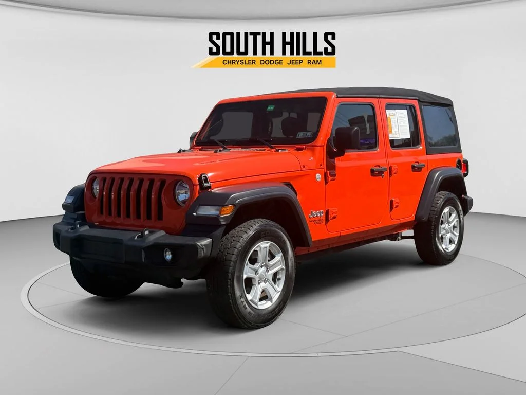 Certified Used 2019 Orange Jeep Unlimited Sport S image 1
