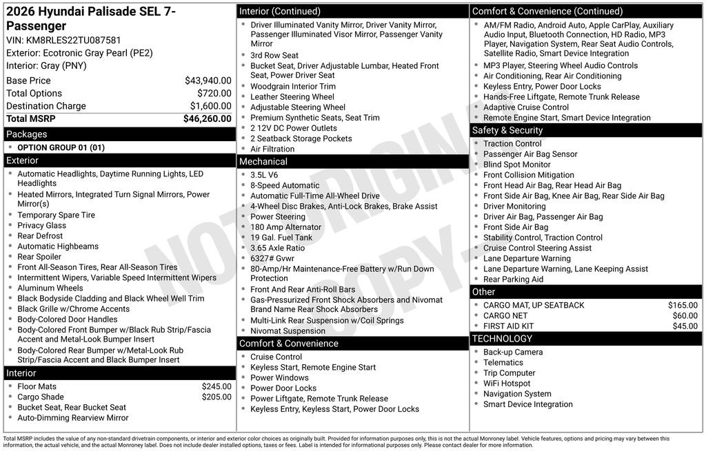 New 2026 Gray Hyundai SEL image 4