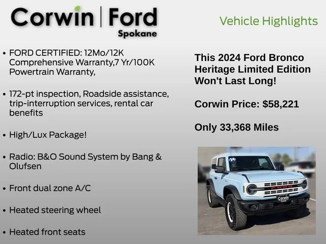 Certified Used 2024 Robins Egg Blue Ford Heritage Limited Edition image 7
