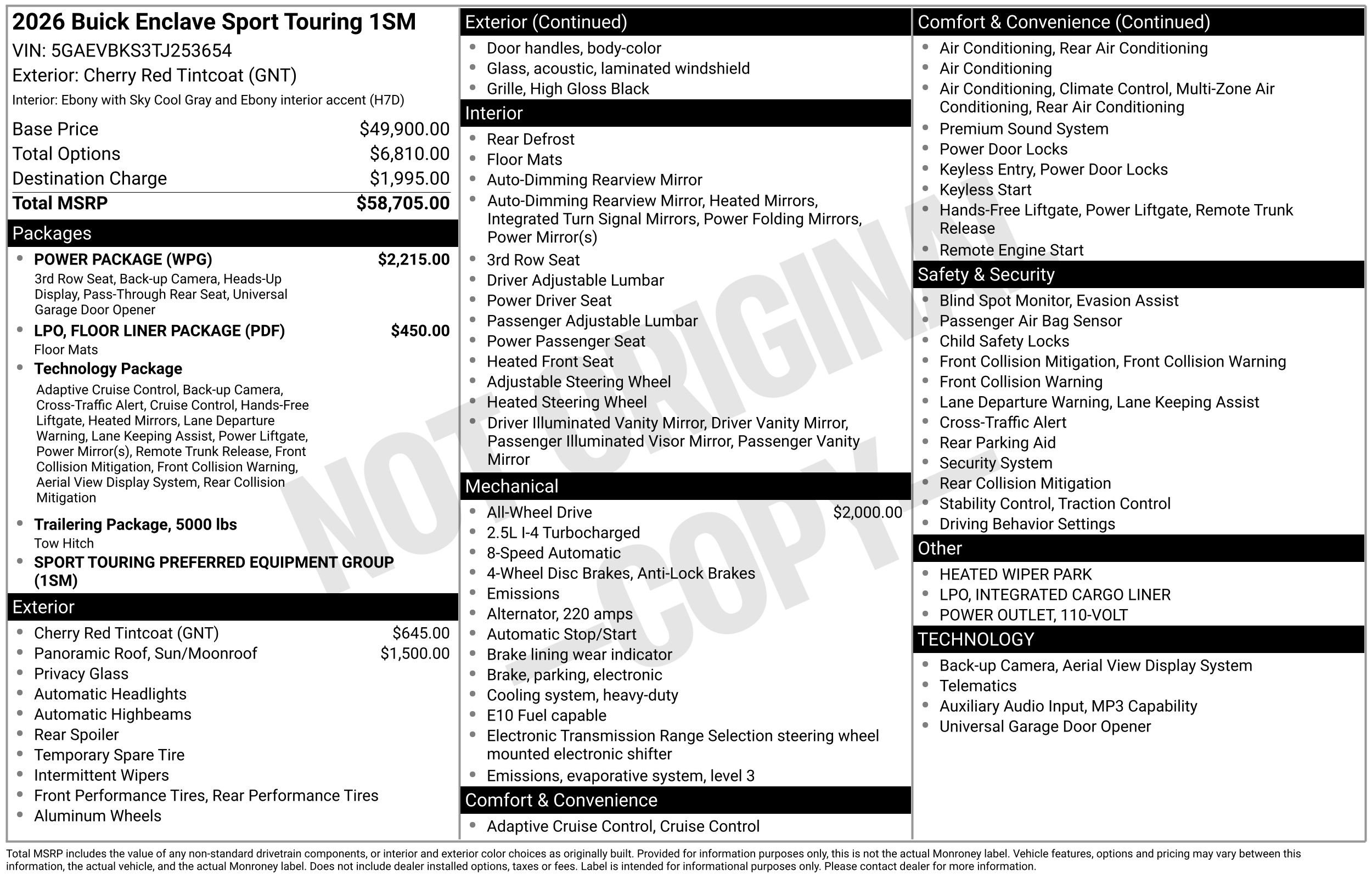 New 2026 Cherry Red Tintcoat Buick Sport Touring image 47