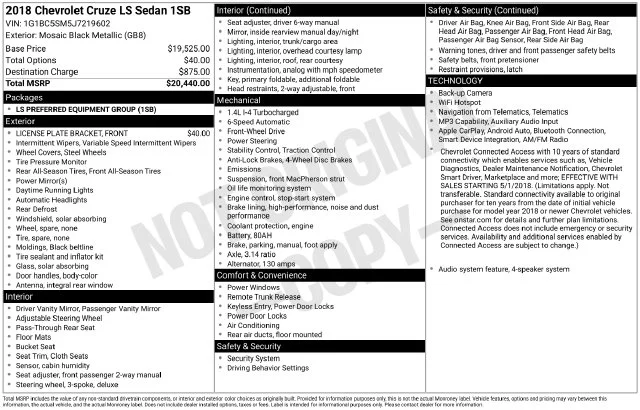Used 2018 Black Chevrolet LS image 23