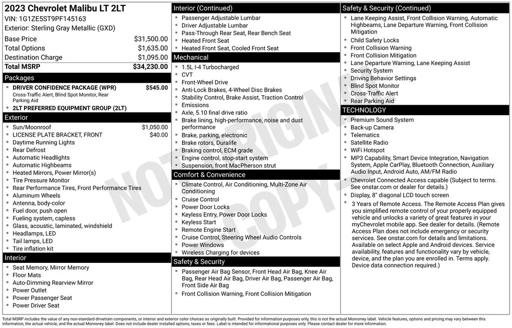 Used 2023 Gray Chevrolet LT image 2