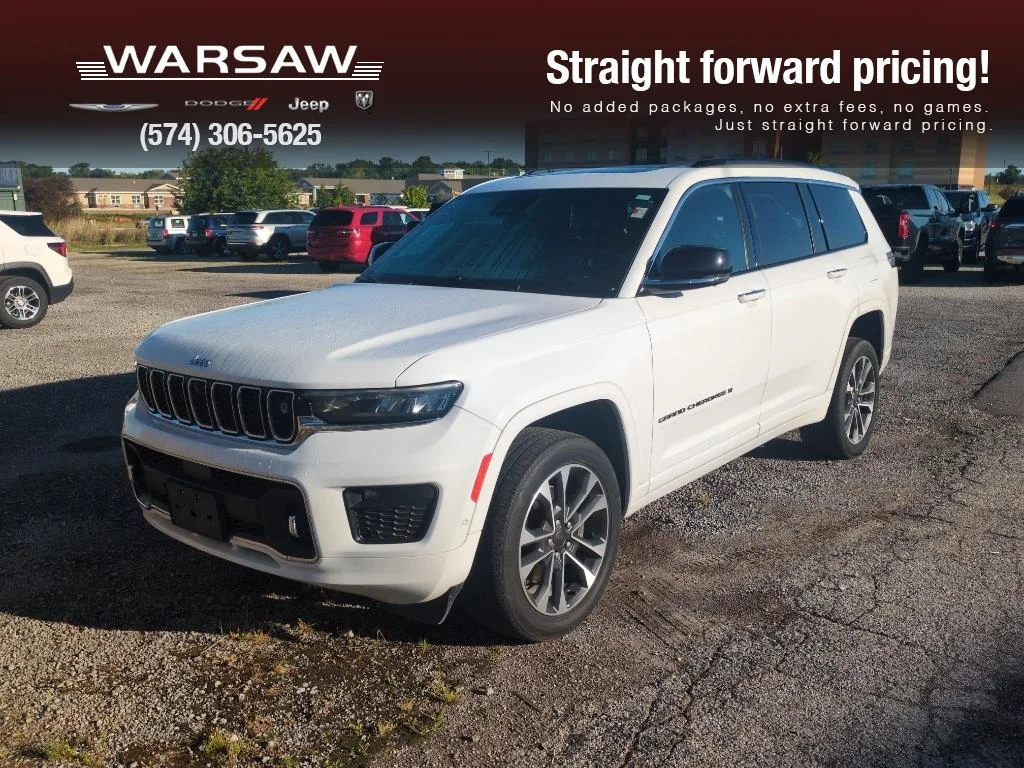 Used 2021 Bright White Clearcoat Jeep Overland image 1