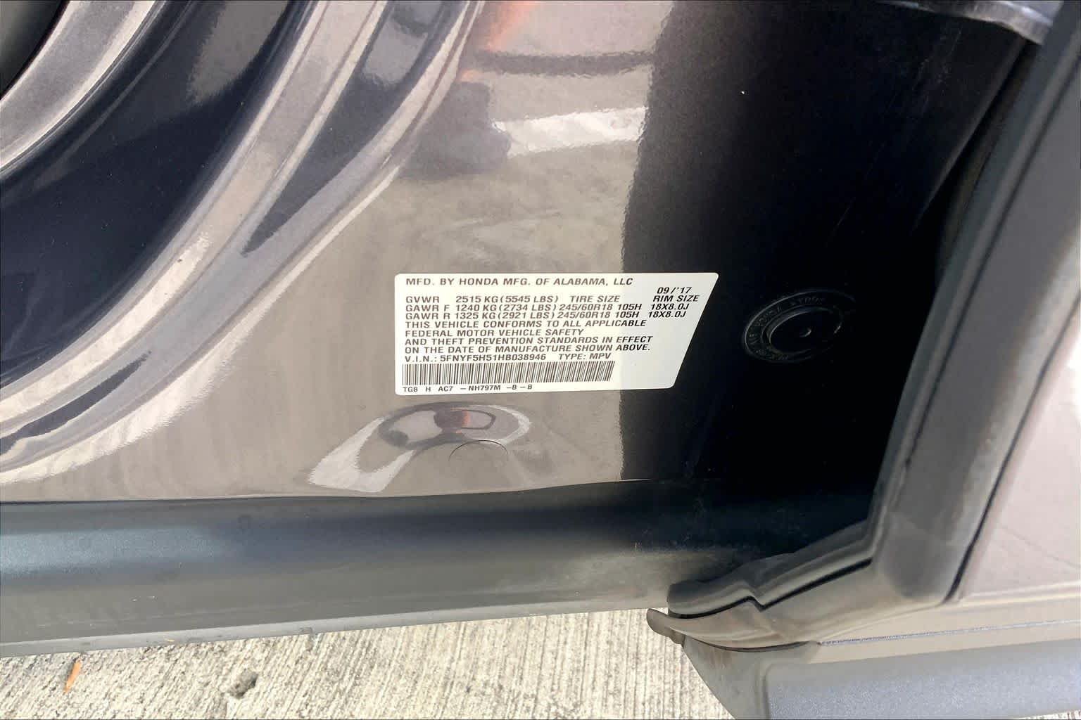 Used 2017 Modern Steel Metallic Honda EX-L image 31