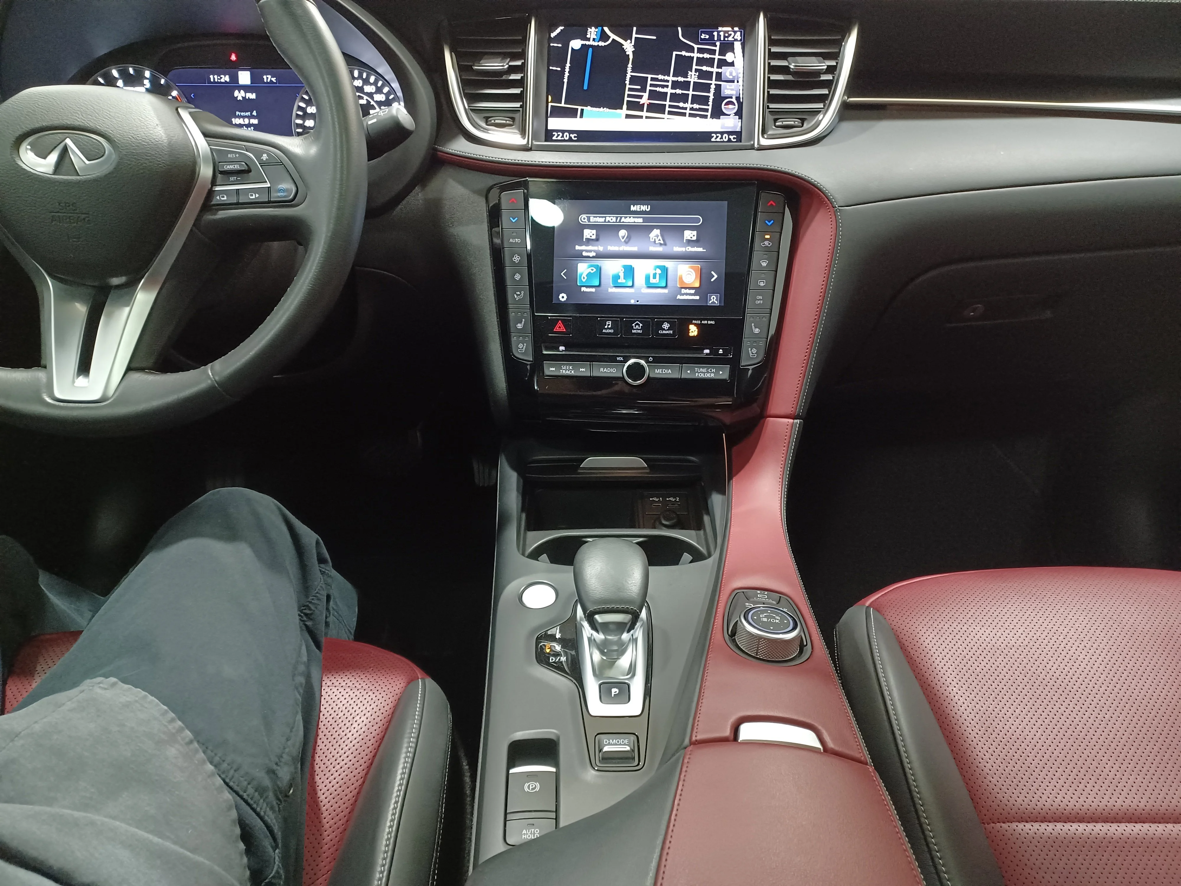 Certified Used 2022 Majestic White Pearl INFINITI Sensory AWD*Adapt Cruise | Remote Start | Nav | 360 Cam | Cooled Red Leather | Sunroof | Htd Wheel image 16