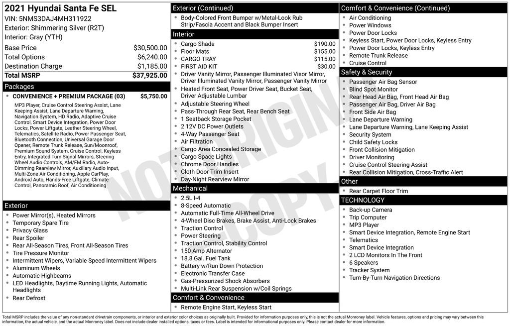 Used 2021 Silver Hyundai SEL image 32