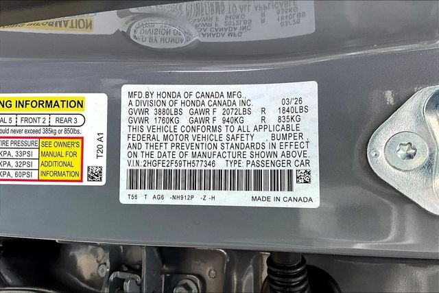 New 2026 Honda Civic Sport 4D Sedan