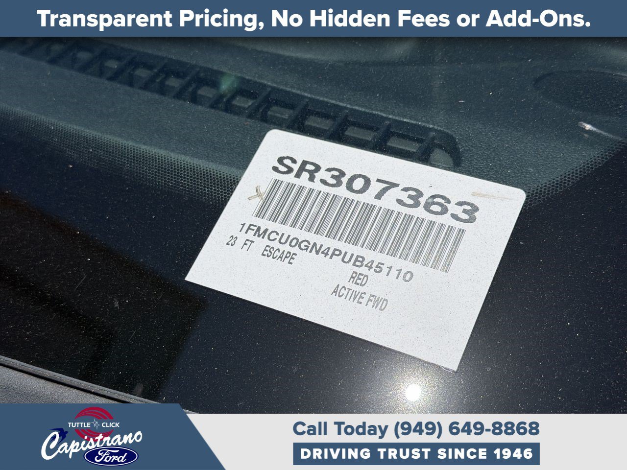 Used 2023 Rapid Red Metallic Tinted Clearcoat Ford Active image 42