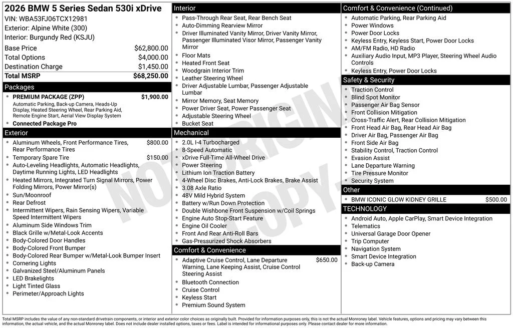 Certified Used 2026 White BMW 530i xDrive image 7