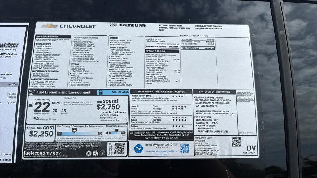 New 2026 Chevrolet Traverse LT 4D Sport Utility