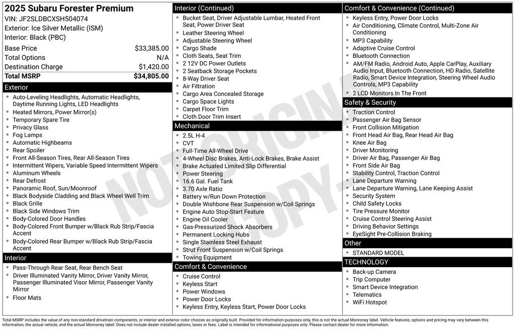 Used 2025 Silver Subaru Premium image 34