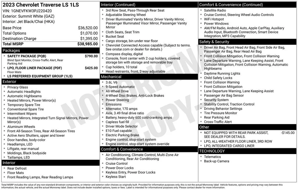 Used 2023 White Chevrolet LS image 25