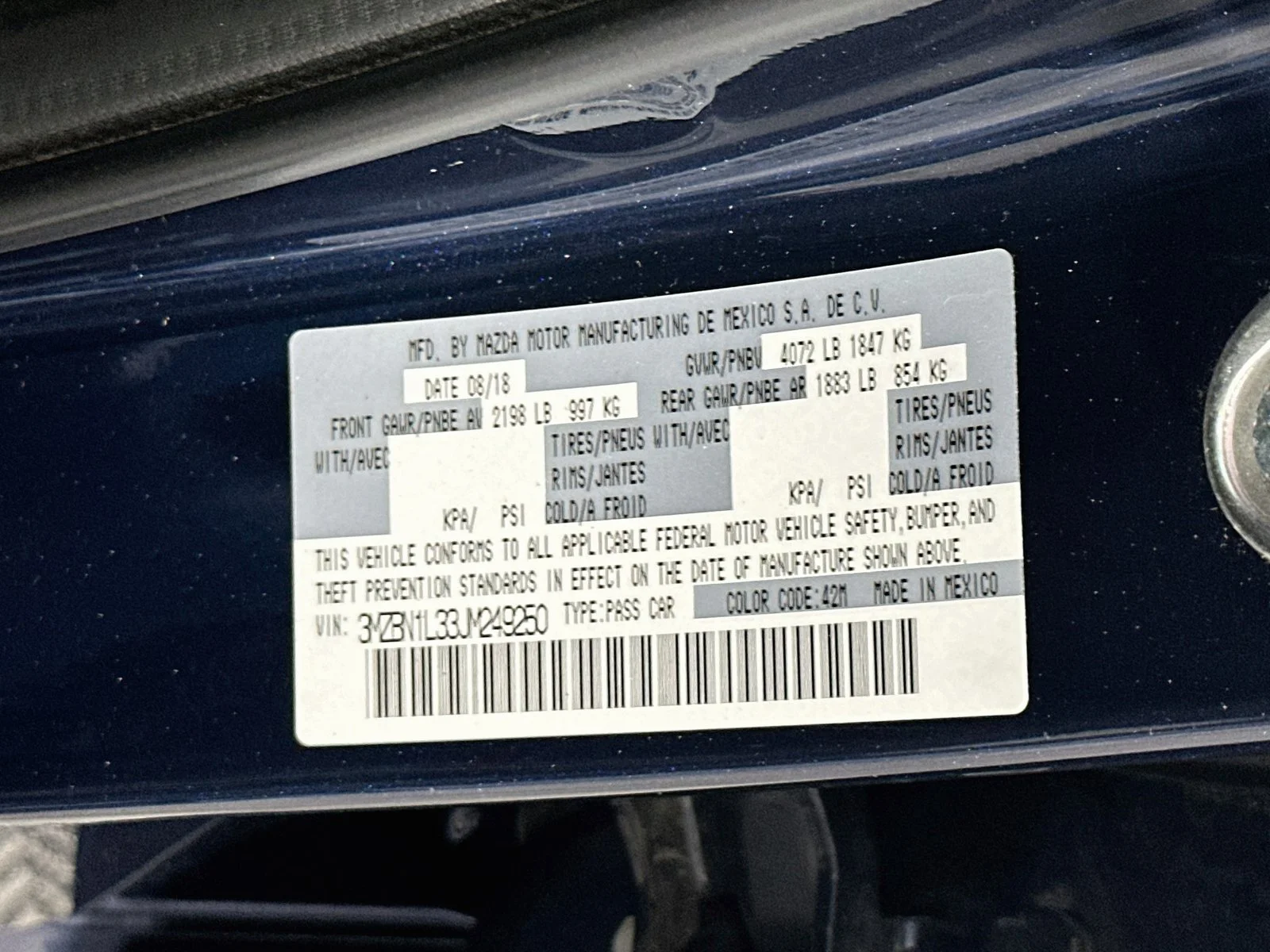 Used 2018 Deep Crystal Blue Mica Mazda Touring image 33