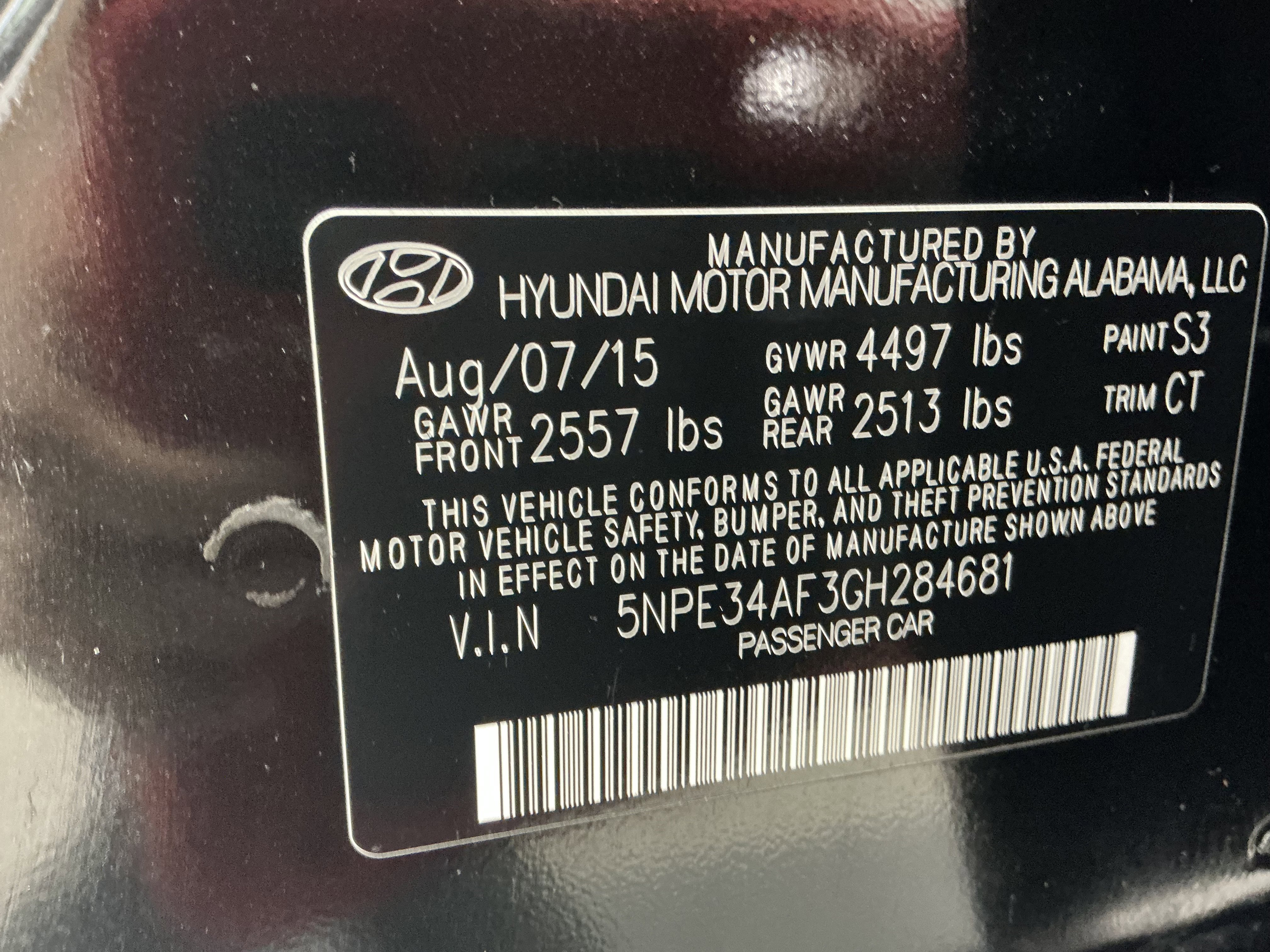 Used 2016 Phantom Black Hyundai 2.4L Sport image 14