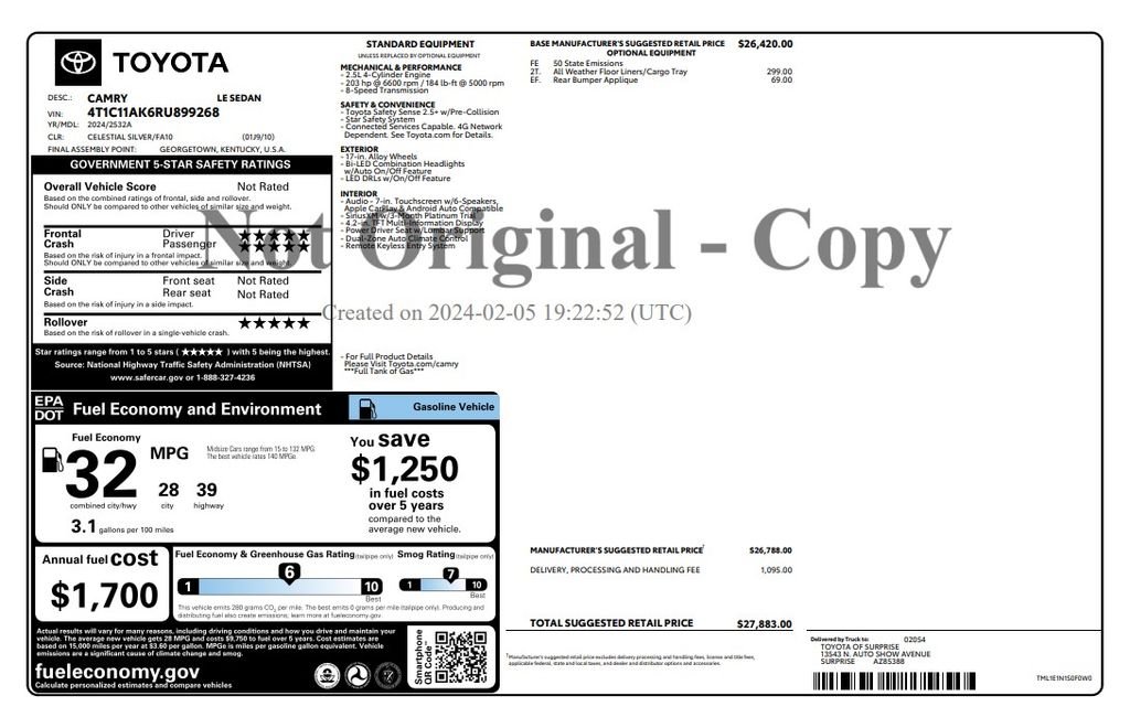 Certified Used 2024 Silver Toyota LE image 4