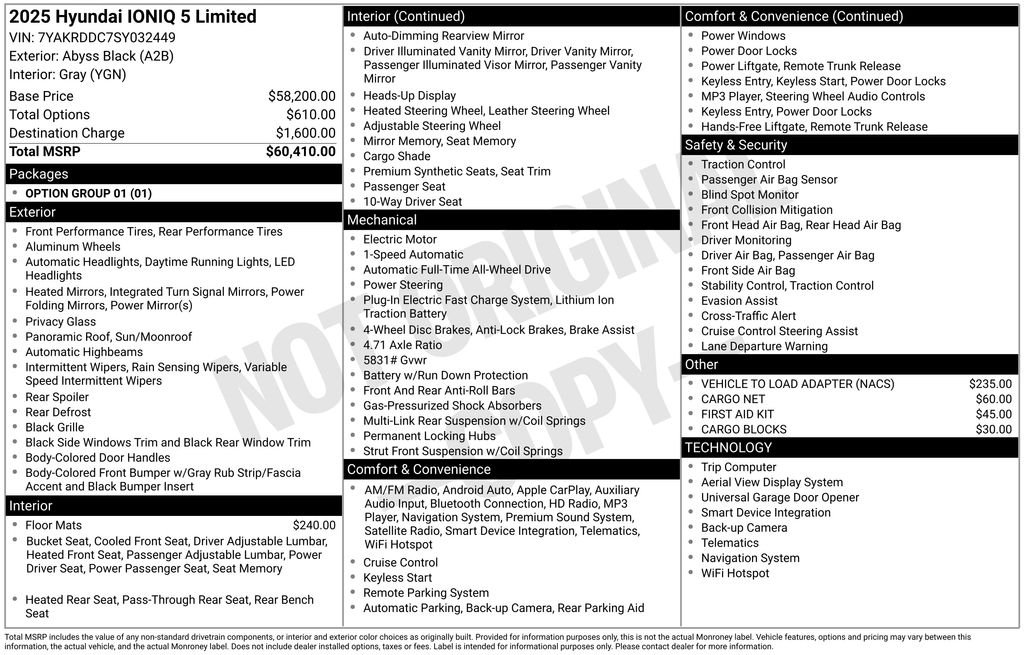 Certified 2025 Hyundai IONIQ 5 Limited with VIN 7YAKRDDC7SY032449 for sale in Highland Park, IL