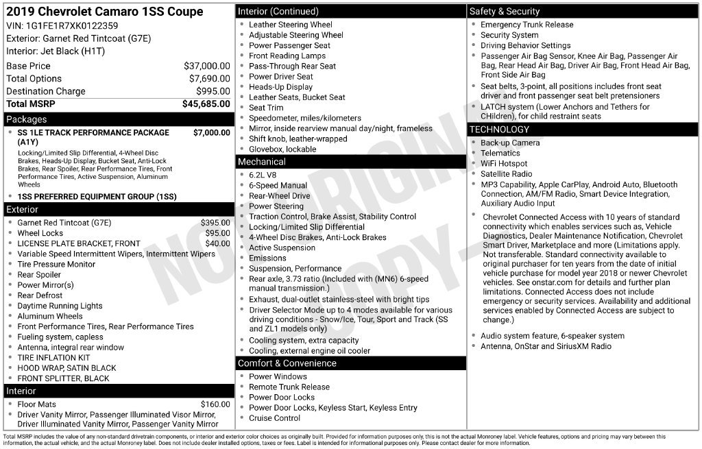 Used 2019 Red Chevrolet SS image 2