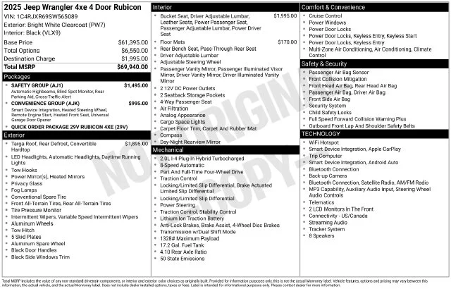 Used 2025 White Jeep Rubicon 4xe image 4