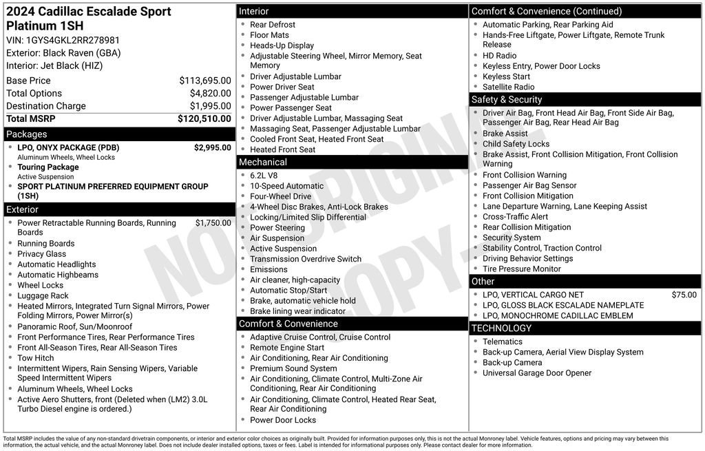2024 Cadillac Escalade 4WD Sport Platinum's photo