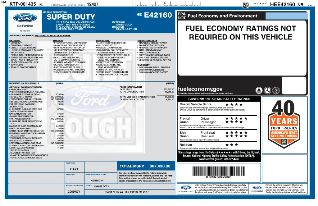 Used 2017 Gold Ford Lariat image 5