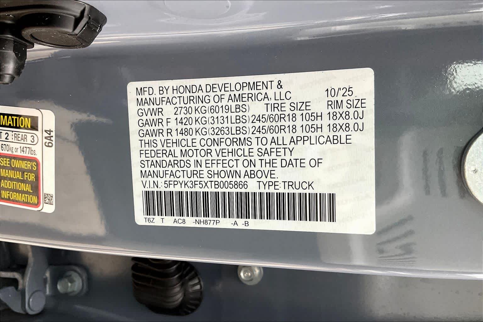 2026 Honda Ridgeline RTL - Photo 21