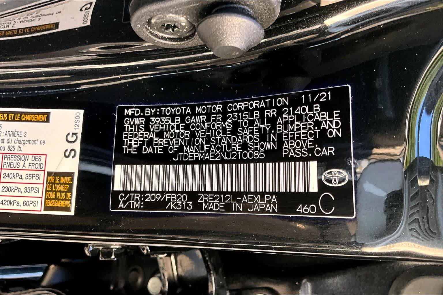 Used 2022 Black Sand Pearl Toyota LE image 34