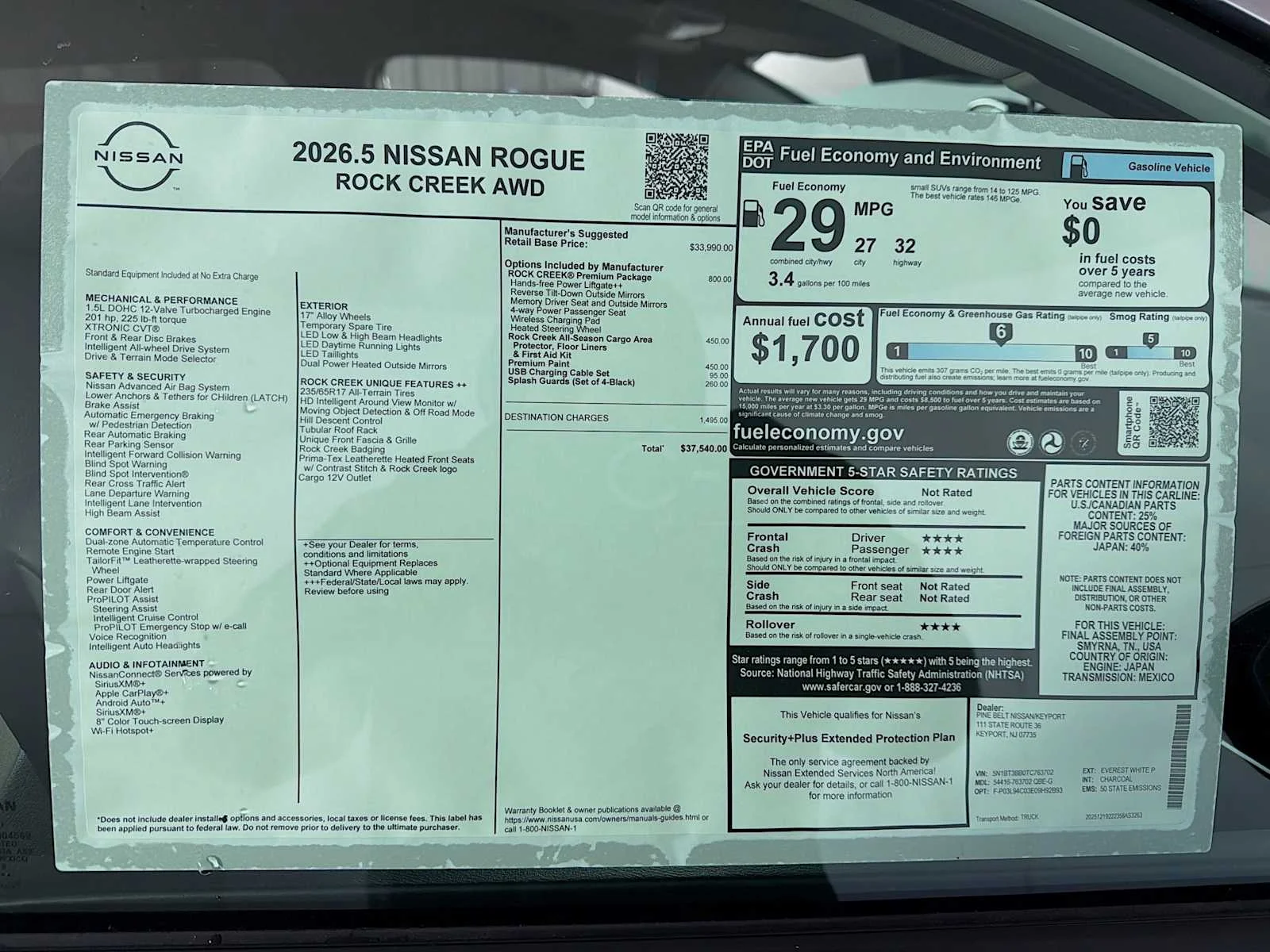 New 2026 Everest White Pearl TriCoat Nissan Rock Creek® image 6