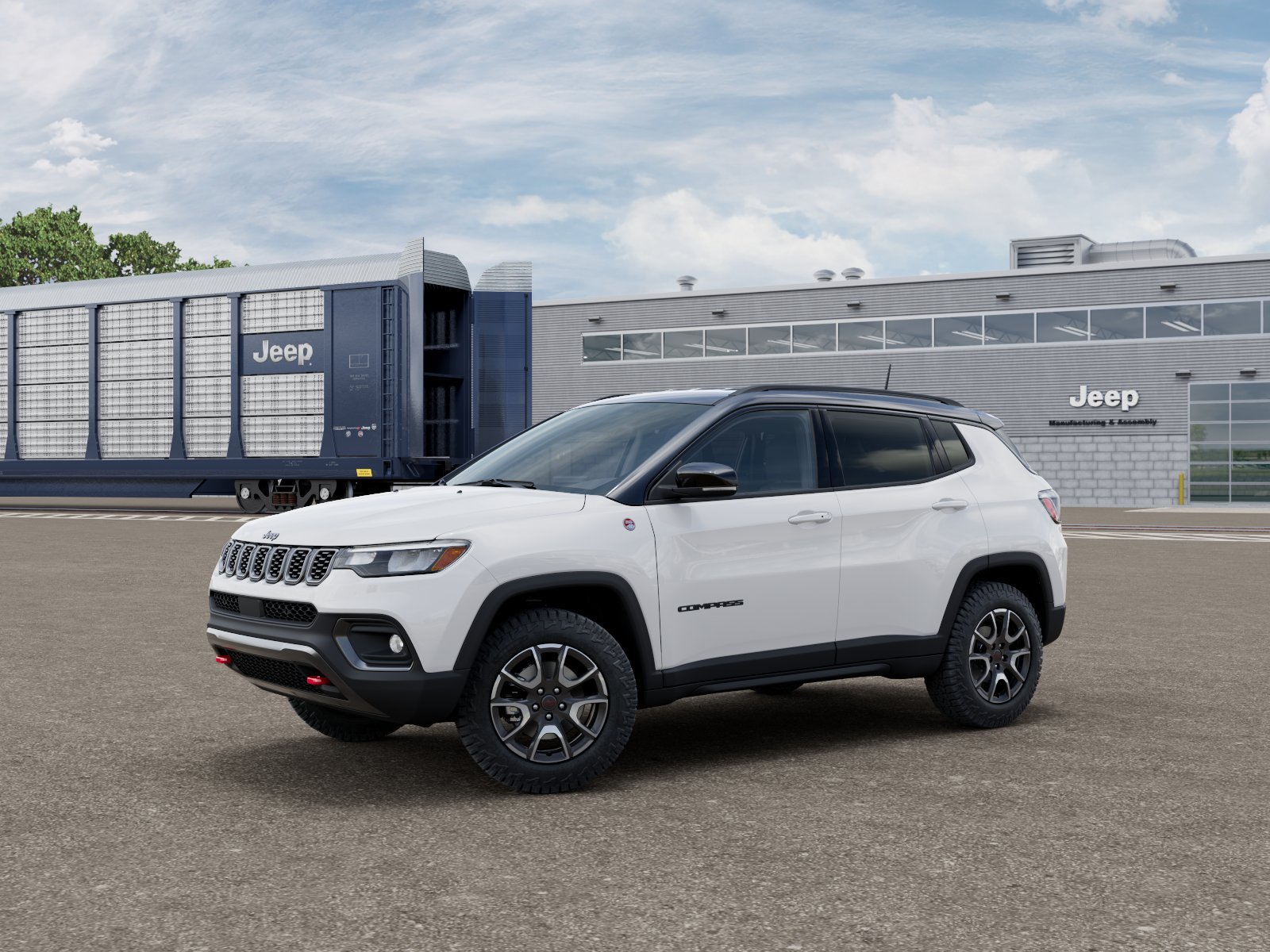 New 2026 Bright White Clear-Coat Exterior Paint Jeep Trailhawk image 2