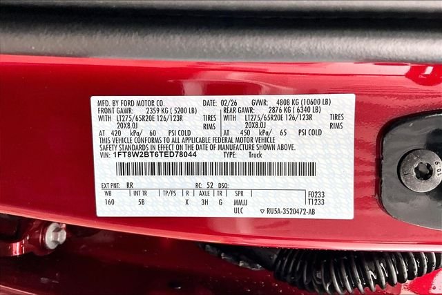 New 2026 Ruby Red Metallic Tinted Clearcoat Ford Lariat image 13