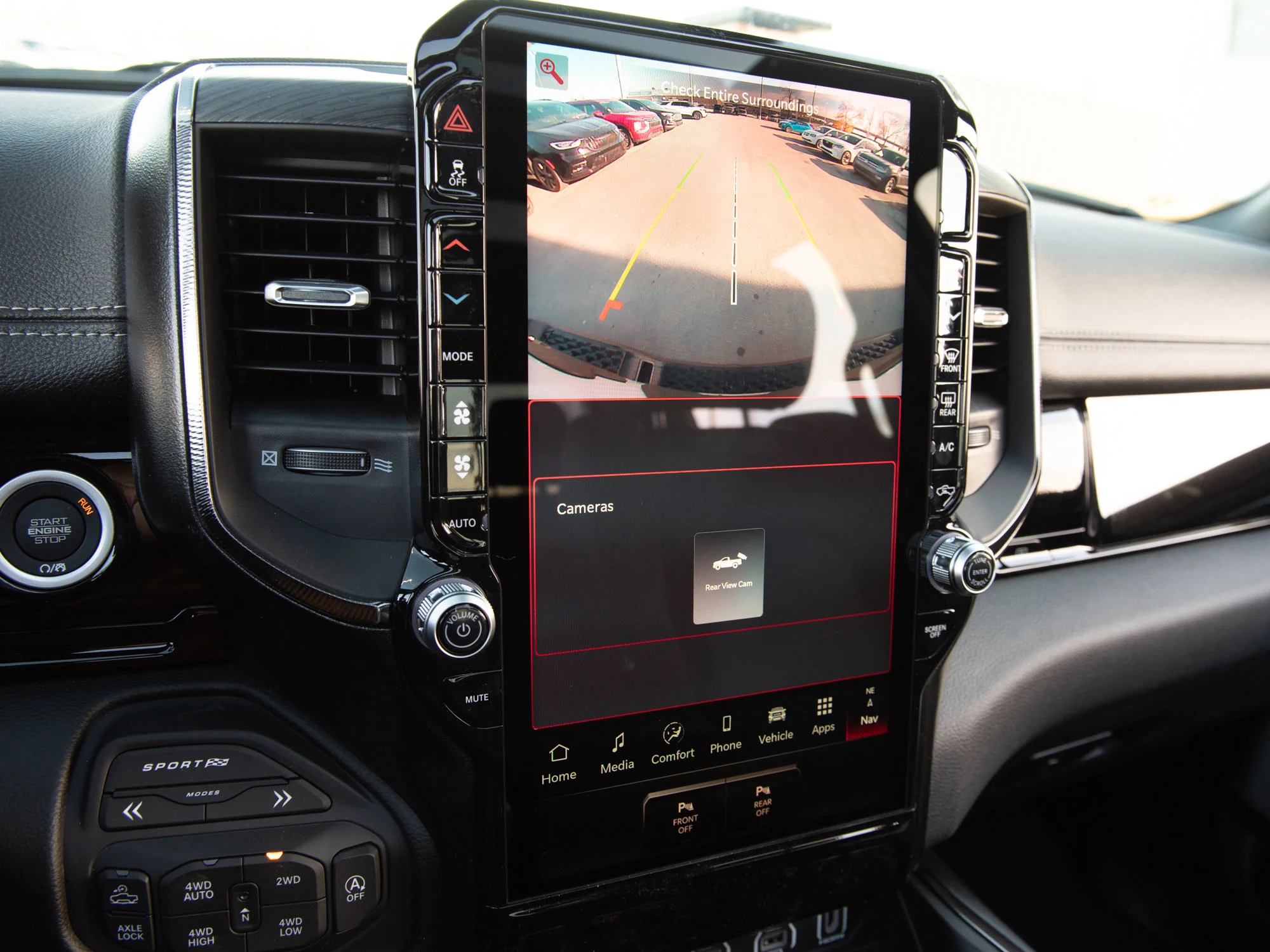 New 2026 White RAM Rebel G/T* Crew Cab 4x4, Pano Sunroof, Passive Cold End Exhaust, Passenger Screen image 20
