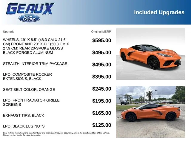Used 2023 Orange Chevrolet Stingray image 6