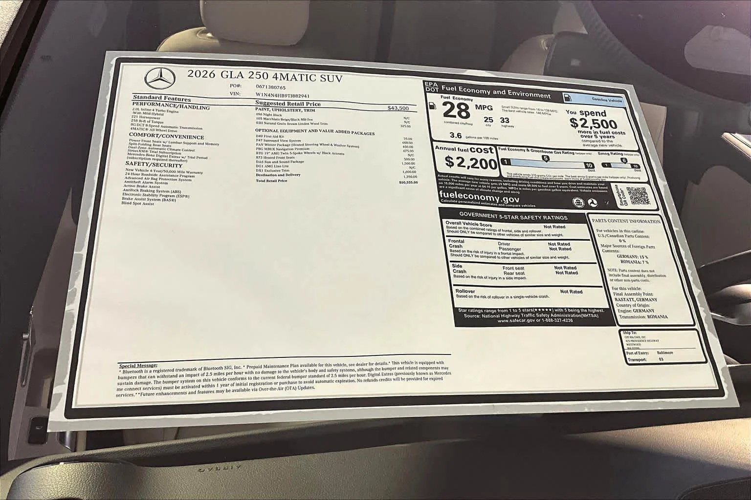 New 2026 Night Black Mercedes-Benz GLA 250 image 18