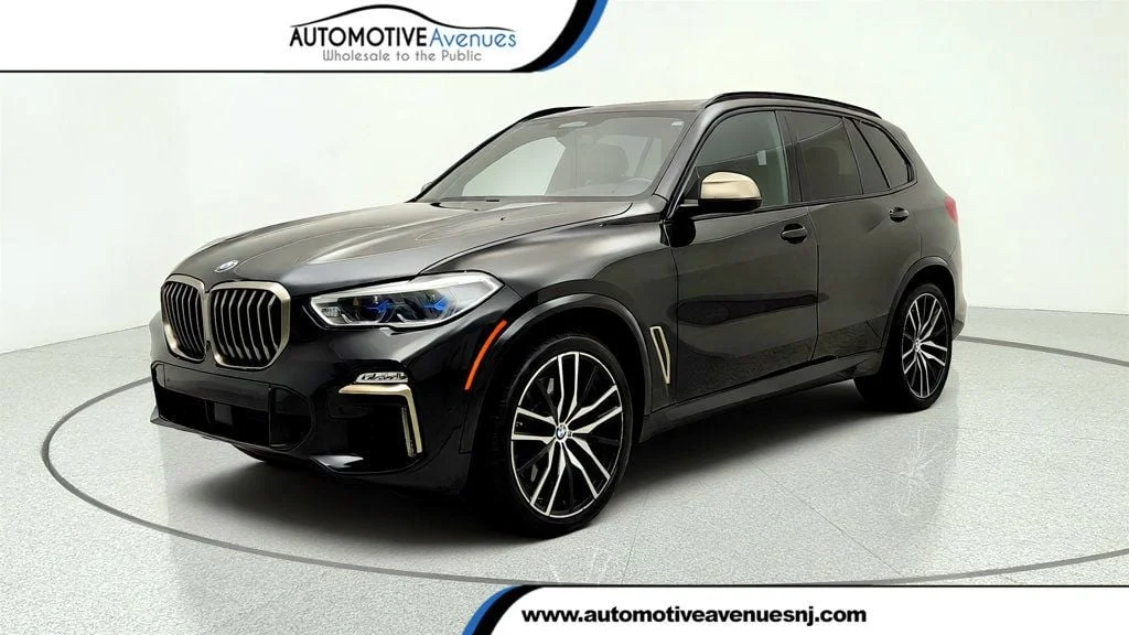 Used 2020 Black Sapphire Metallic BMW M50i Sports Activity Vehicle w/ Executive Pkg & Merino Leather image 1