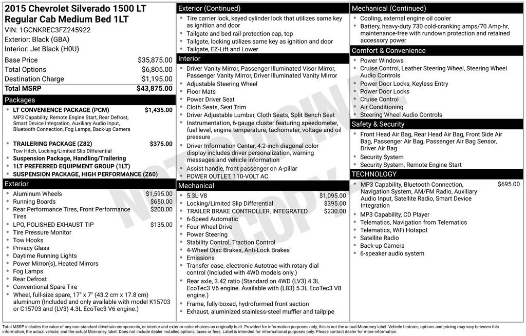 Used 2015 Black Chevrolet LT image 2
