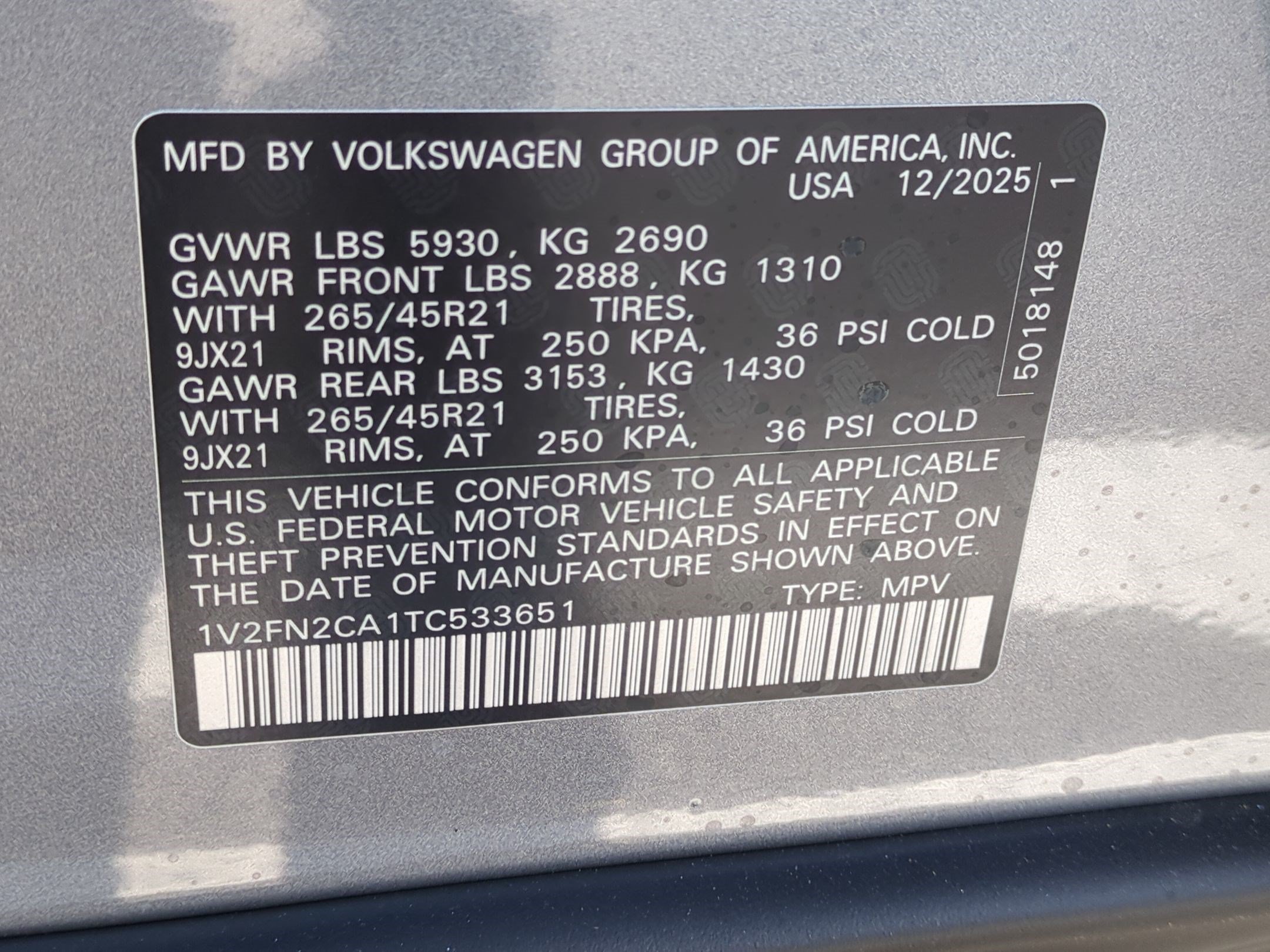 New 2026 Silver Mist Metallic Volkswagen 2.0T SEL Premium R-Line image 18