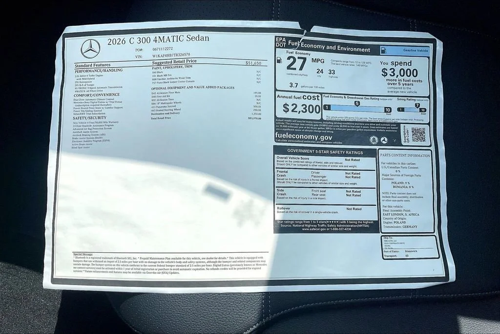 New 2026 Black Mercedes-Benz C 300 image 31