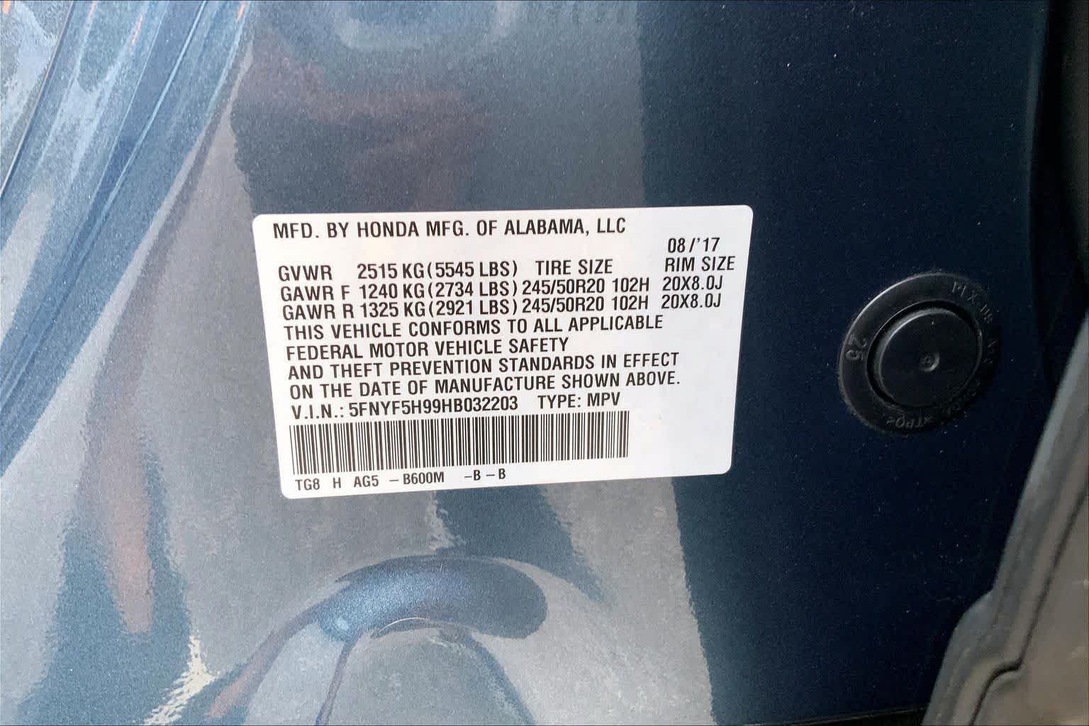 Used 2017 Steel Sapphire Metallic Honda Touring image 29