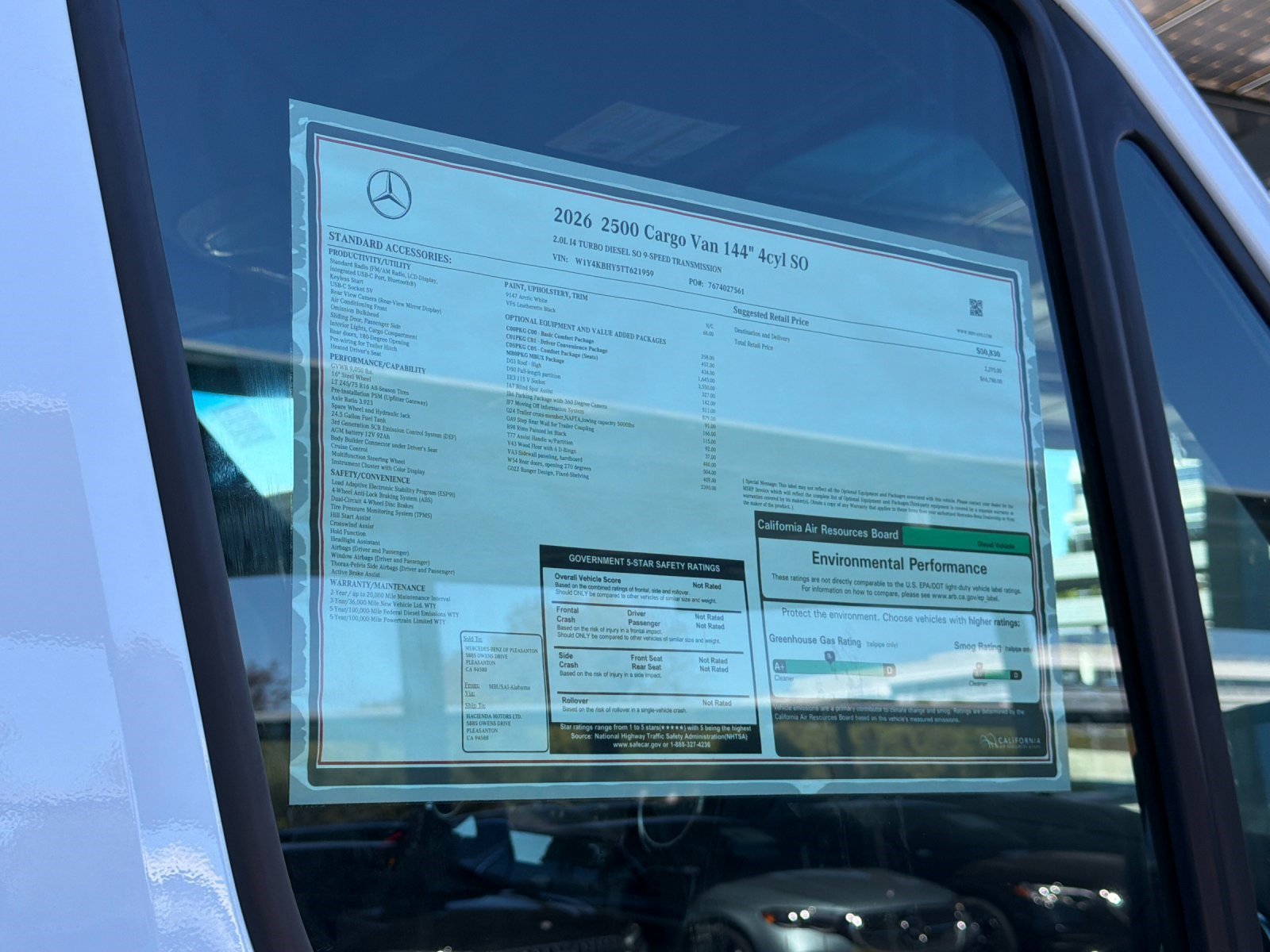 New 2026 Arctic White Mercedes-Benz 2500 High Roof SO Diesel 144 WB Ranger Shelving image 27