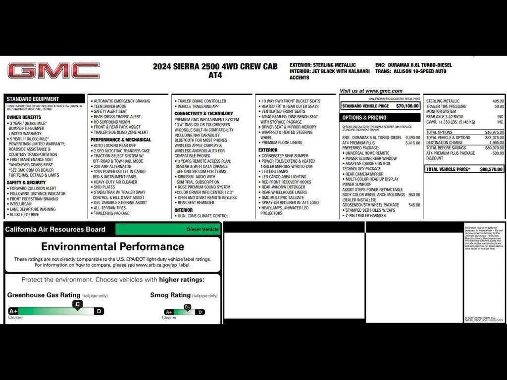 Used 2024 Sterling Metallic GMC AT4 image 3