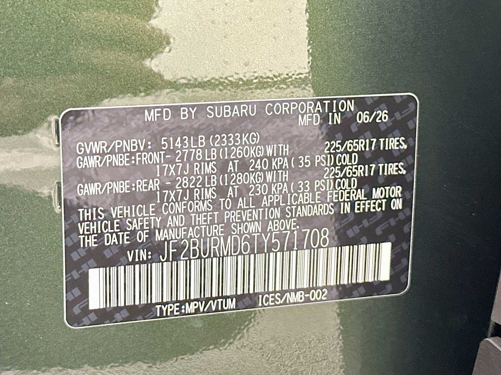 New 2026 DEEP EMERALD GREEN PEARL Subaru Wilderness image 31