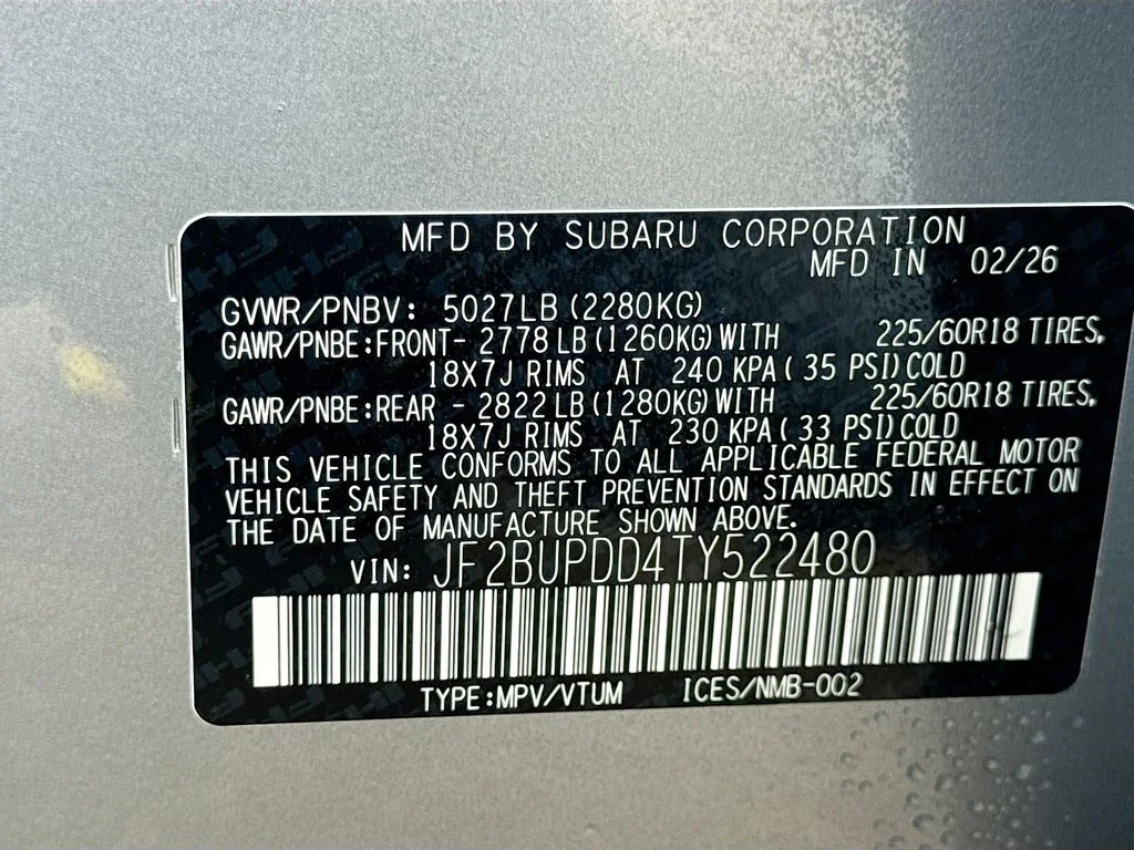 New 2026 Silver Subaru Limited image 43