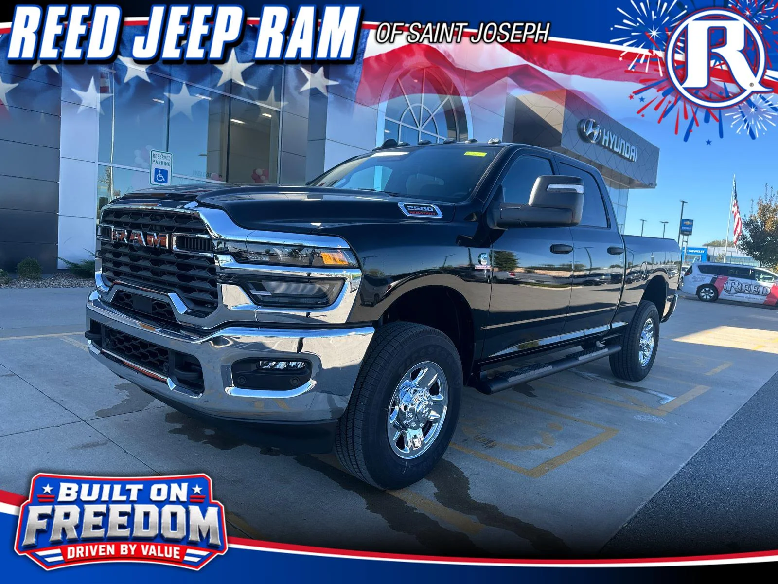 New 2026 Diamond Black Crystal Pearlcoat Ram Tradesman image 1