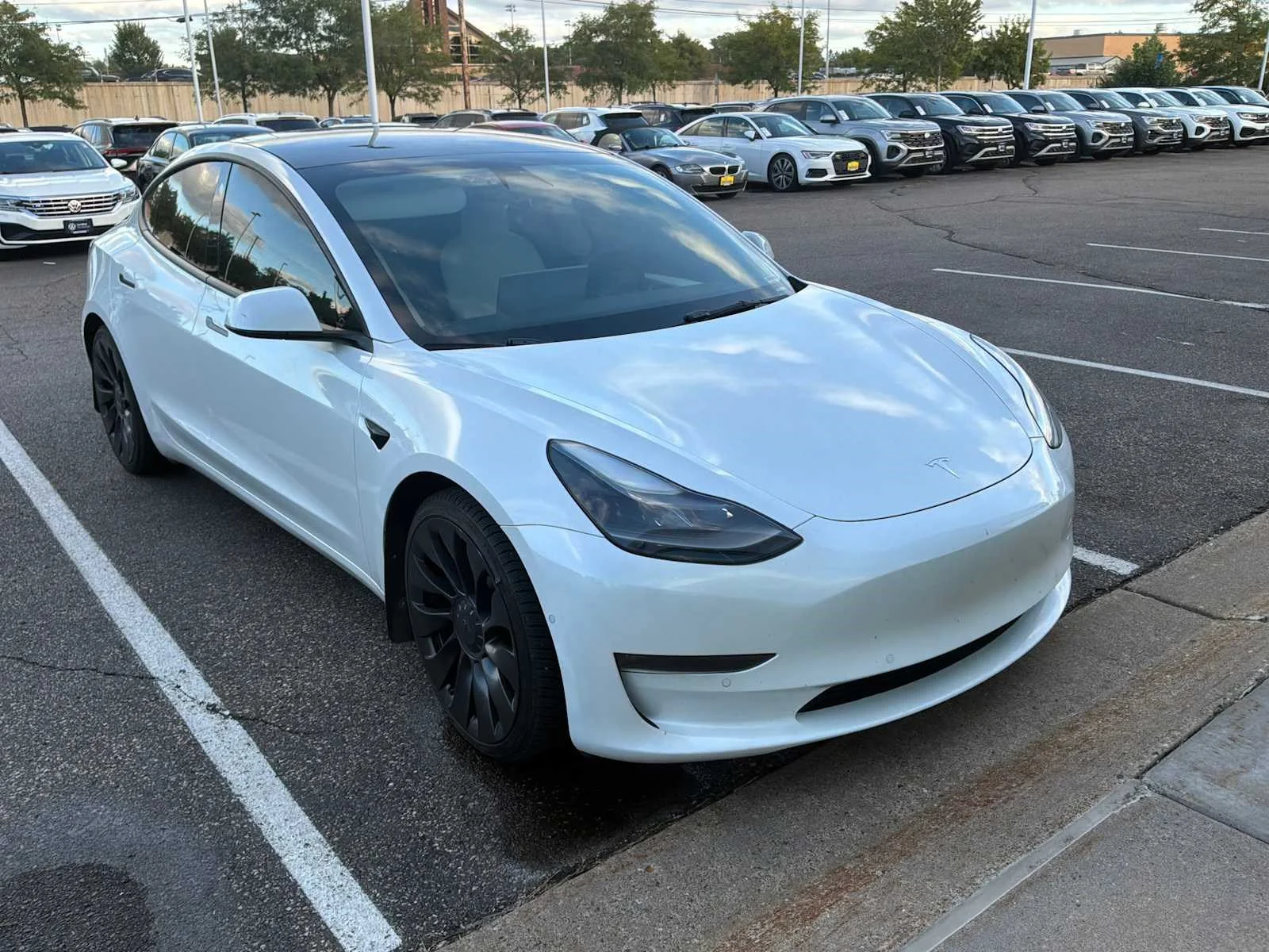 Used 2022 Pearl White Multi-Coat Tesla Performance image 2