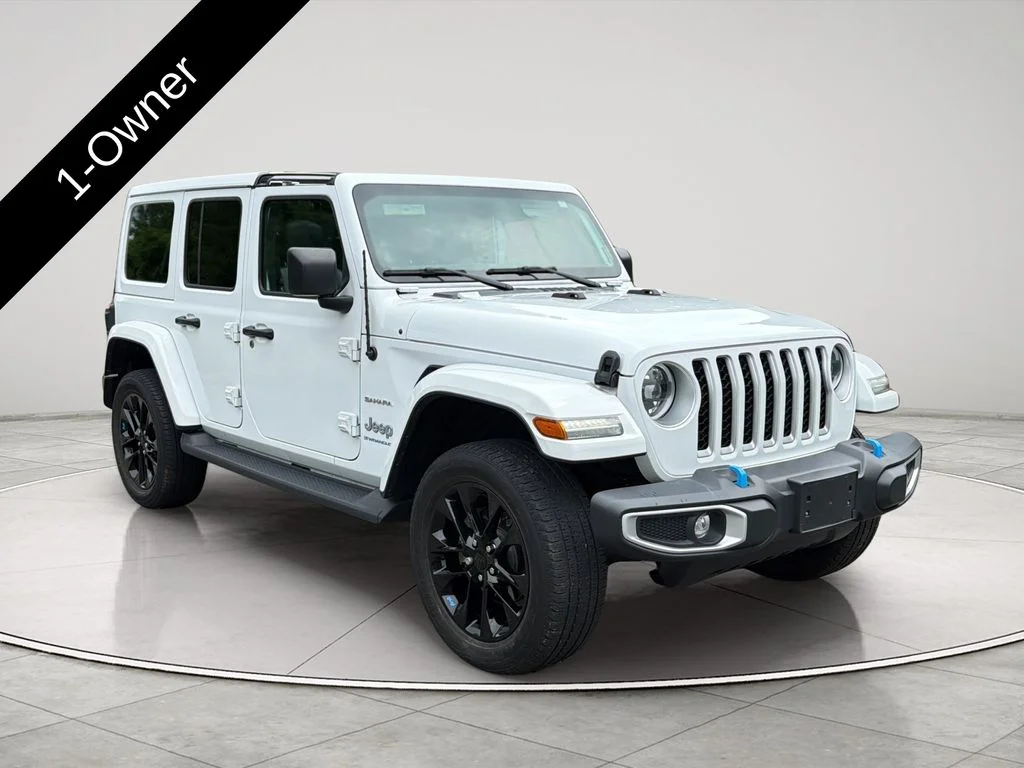 Used 2023 Bright White Clearcoat Jeep Sahara 4xe image 7