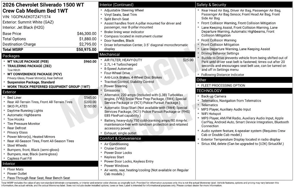 2026 Chevrolet Silverado 1500 Work Truck - Photo 6