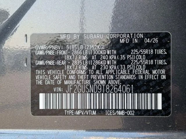 New 2026 MAGNETITE GRAY PEARL Subaru Limited Hybrid image 52
